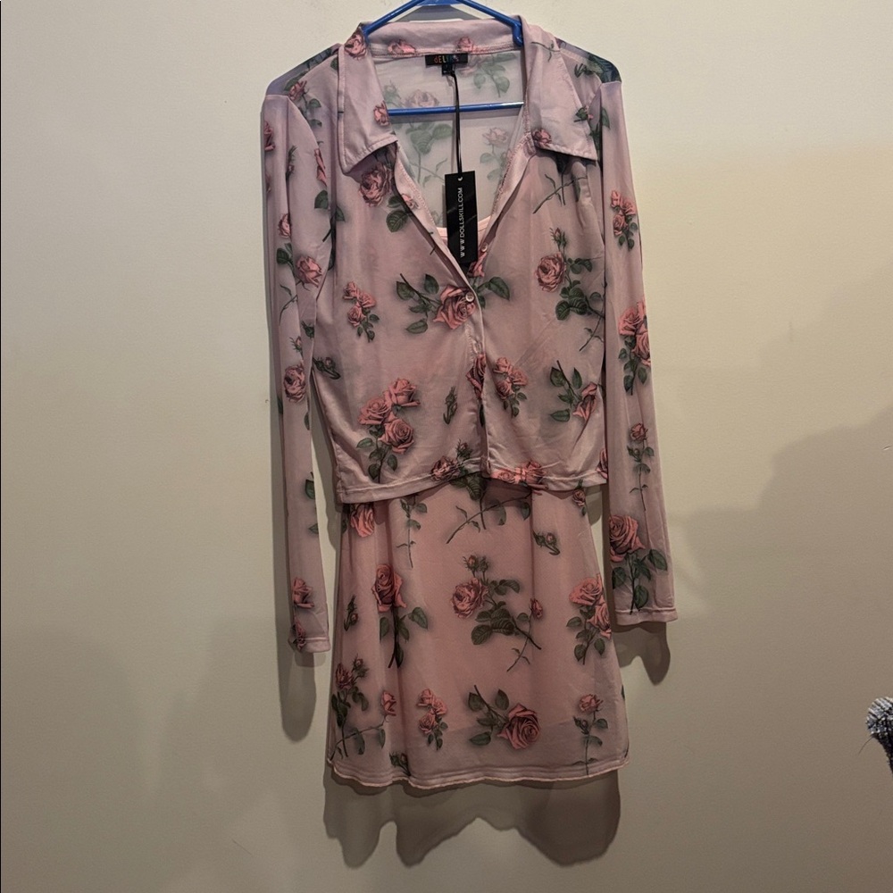 DELIA*S BY DOLLS KILL  FALLING FOR YOU DRESS SET Size L